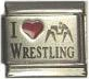Red heart laser - I love wrestling Italian charm